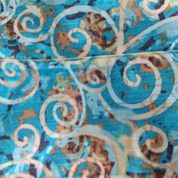 C.J. Banks Swirl Blue/Brown Jack - 3/4 Sleeve - Size 2X - Picture 6 of 9